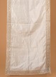 Men's Wedding White Embroidered Chanderi Fabric Dupatta